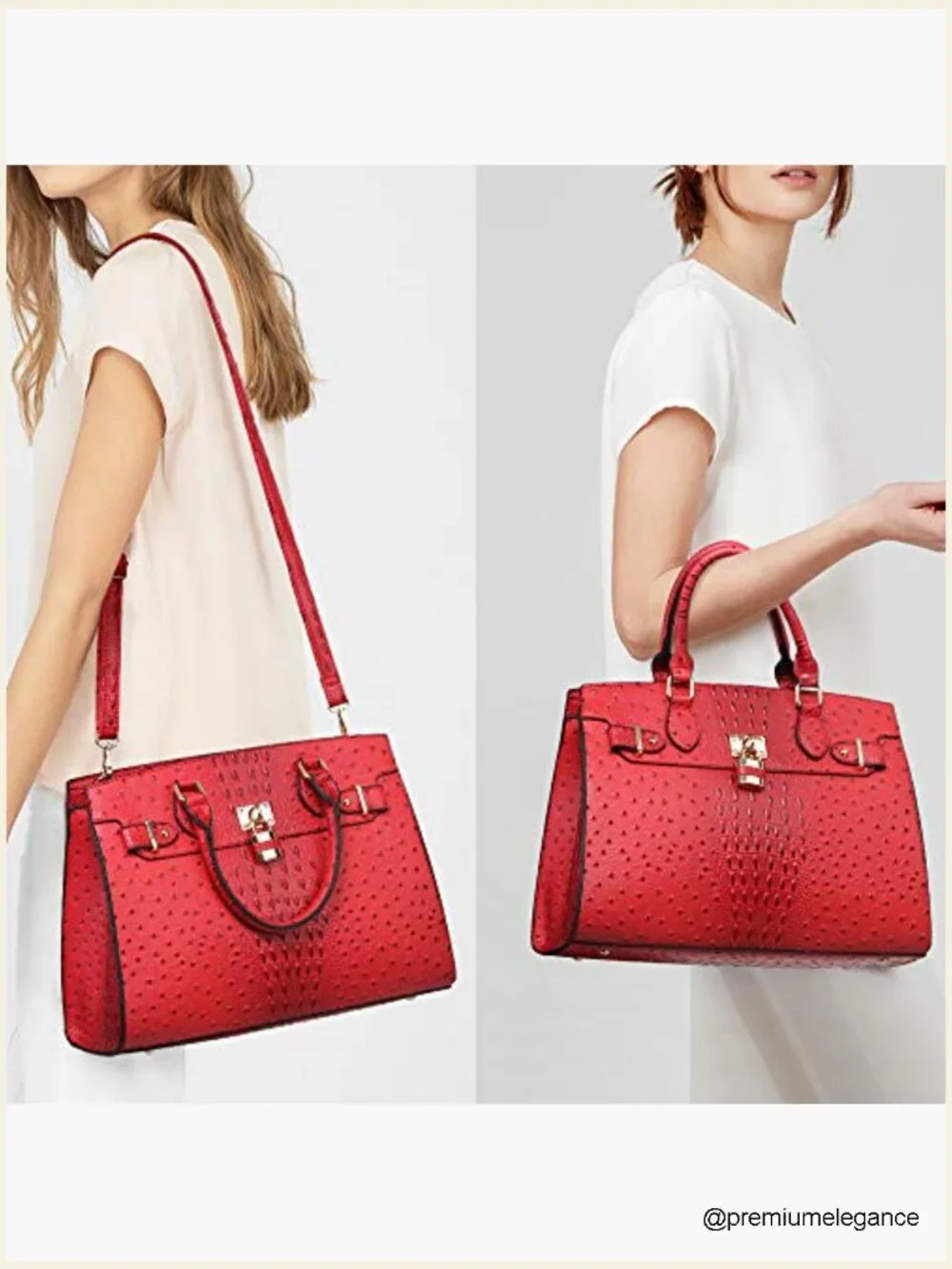 Vegan Leather Satchel Tote Handbag Set with Wallet Work Bag
